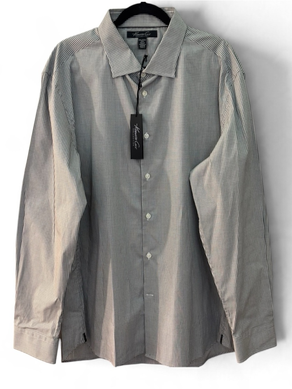 NWT Kenneth Cole Collection Men's Check Button Down Shirt XXL